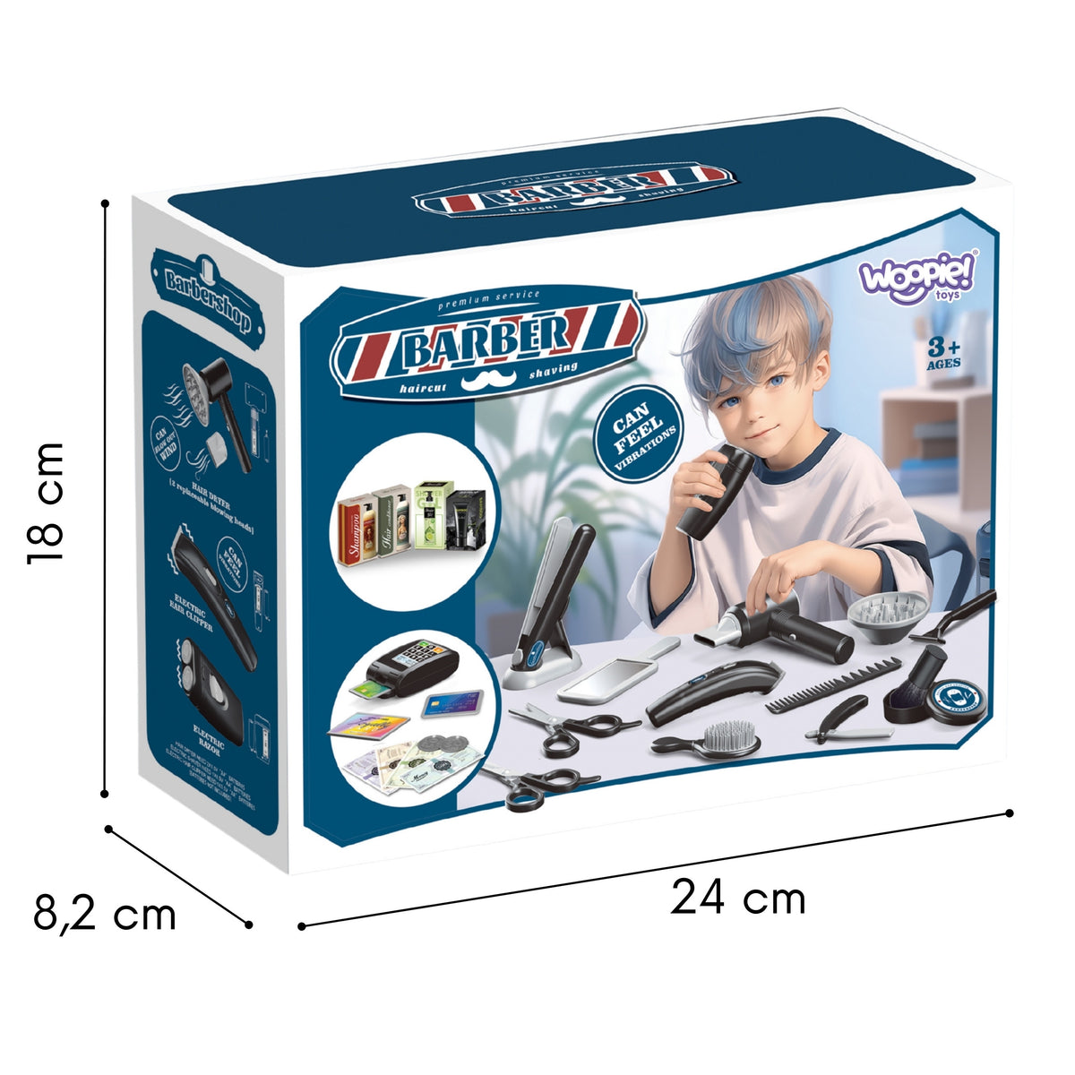 Woopie kids' barber set – scissors, comb and brush