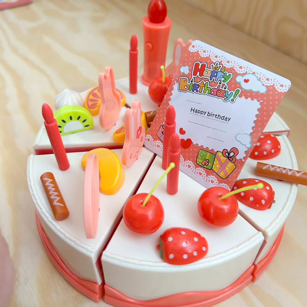 Toy birthday cake set in its box – Woopie
