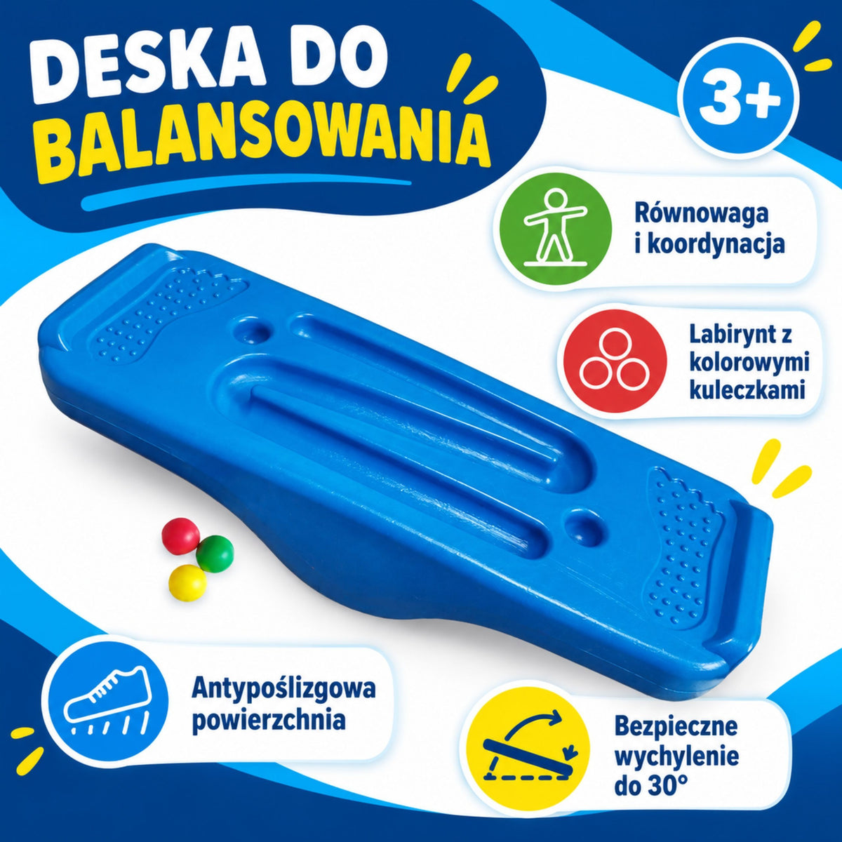 Woopie zils līdzsvara dēlis – labirinta celiņš tuvplānā