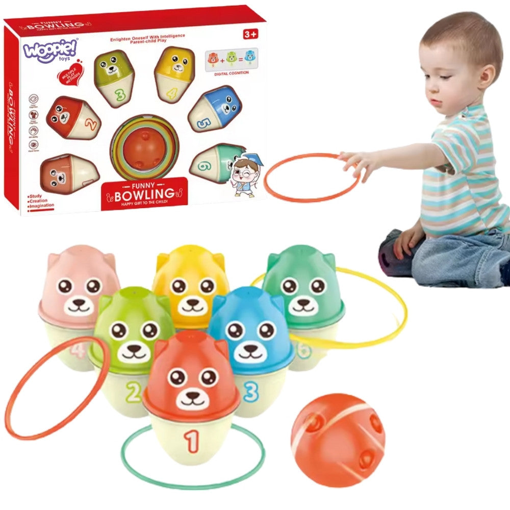 Woopie Animal Bowling and Target Throwing Set, 9 pcs