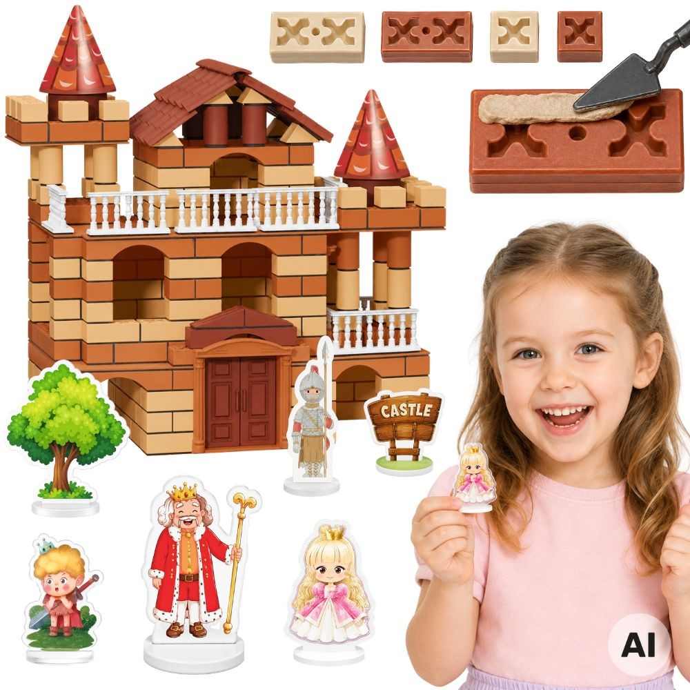Woopie Mini Brick Castle Kit with Figures, 506 pcs