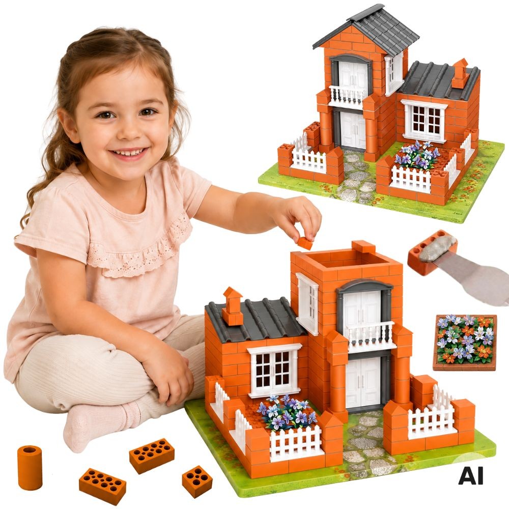 Woopie Two-Storey Mini Brick Villa Kit, 458 pcs