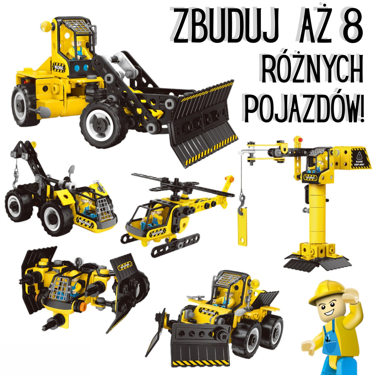 Woopie STEAM celtniecības konstruktors – uzbūvēts ekskavators