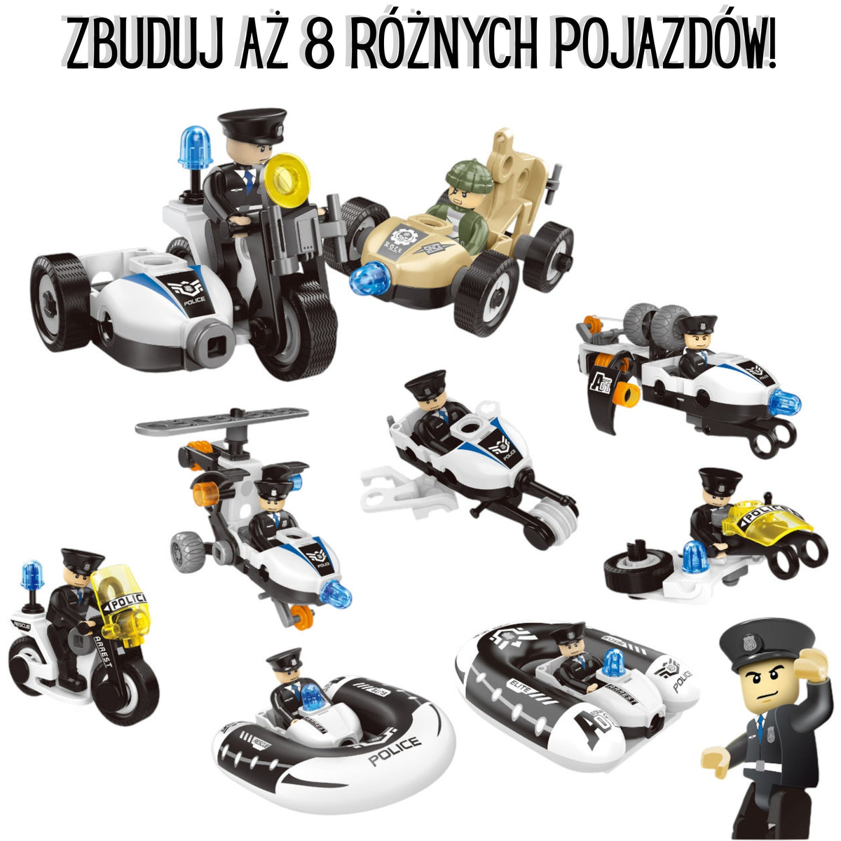 Woopie STEAM police vehicles kit – built police car
