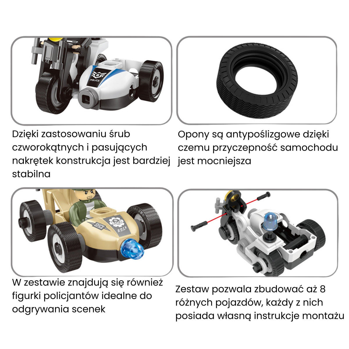 Woopie STEAM police vehicles kit – police figures