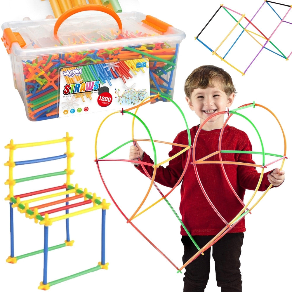 Woopie Building Straws with Wheels, 1200 pcs