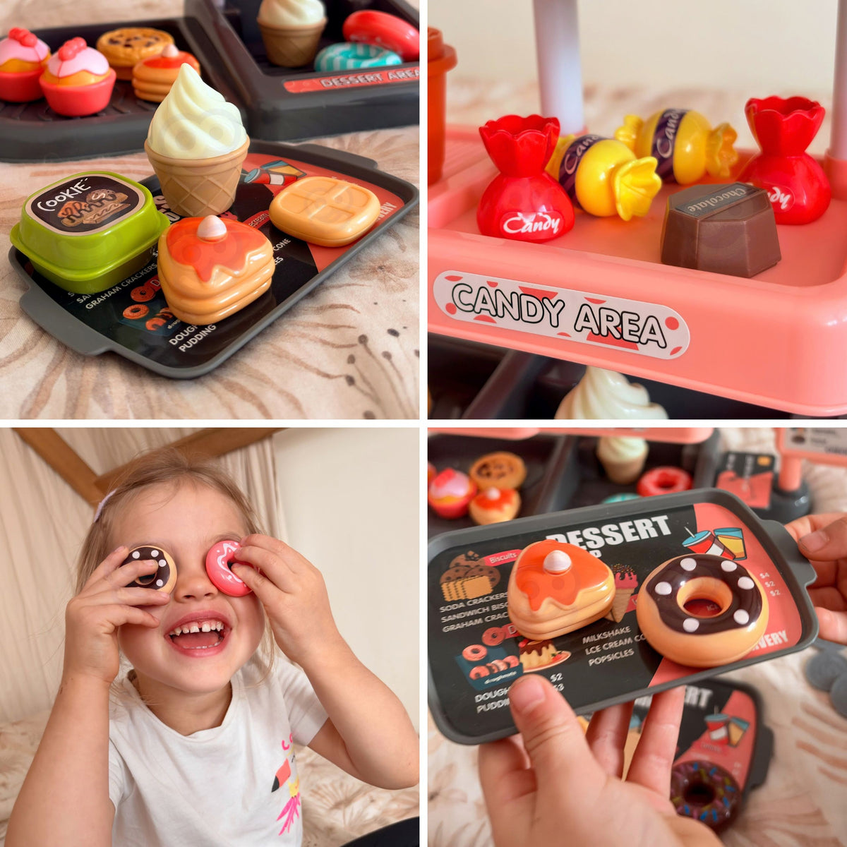 Toy café counter – card reader with sounds and price list