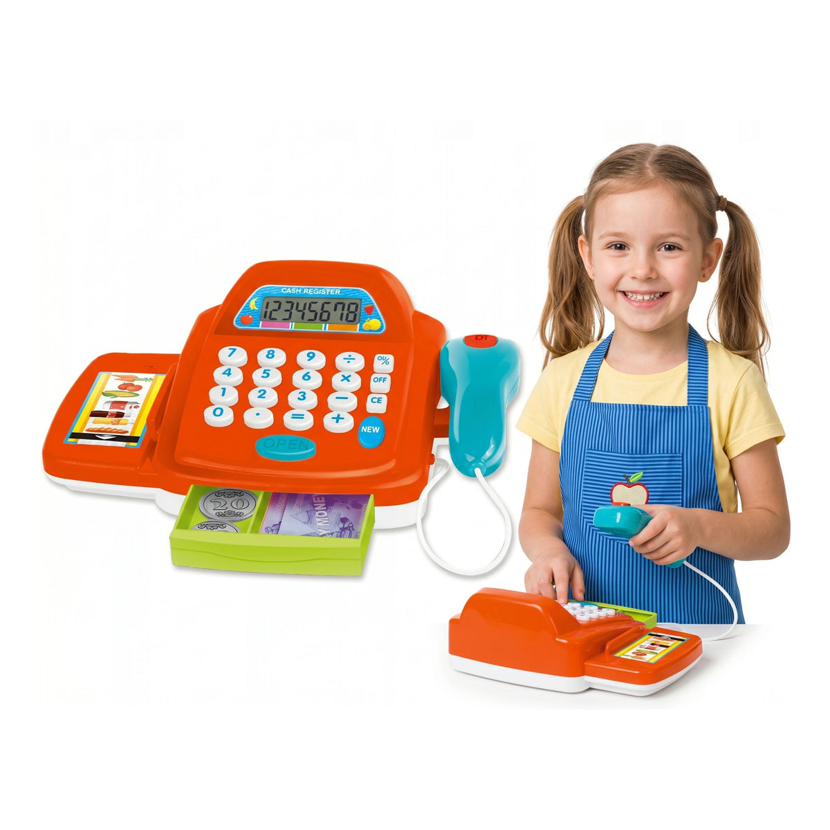 Woopie Toy Cash Register with Calculator and Basket