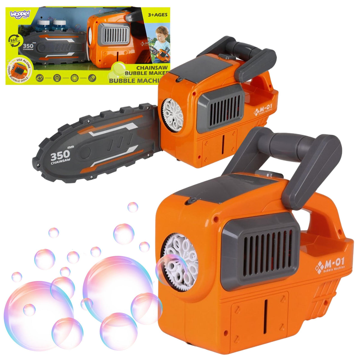 Woopie Chainsaw Bubble Gun with Lights for kids