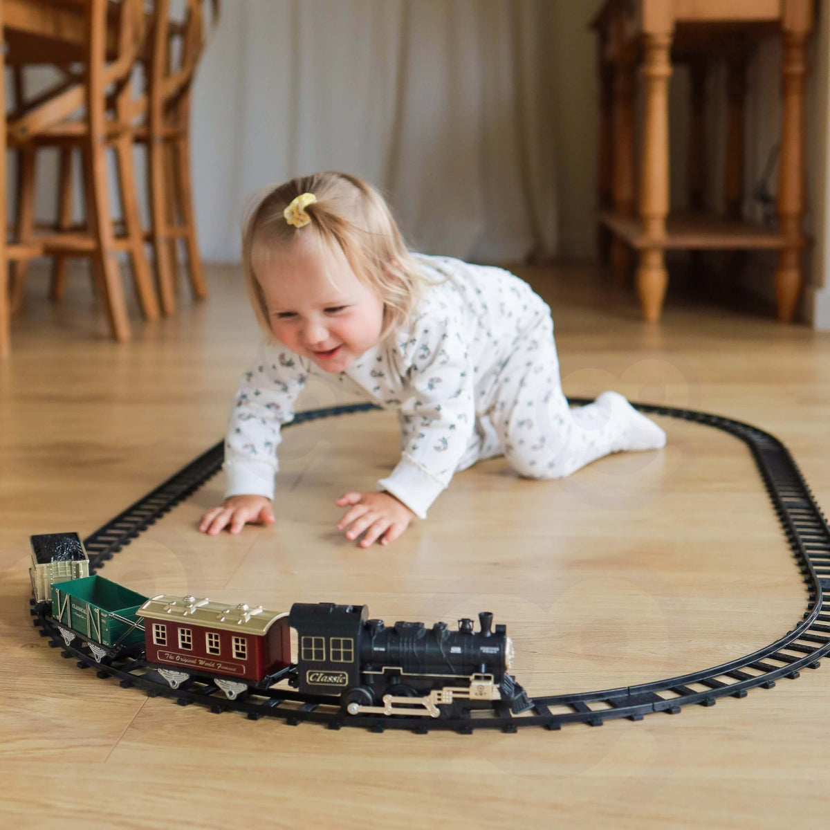 Woopie classic steam train – steam locomotive with headlight