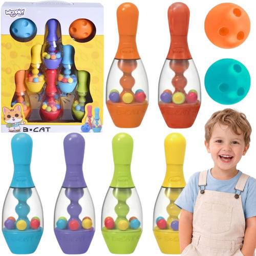 Woopie colourful sensory bowling set for kids, 8 pieces