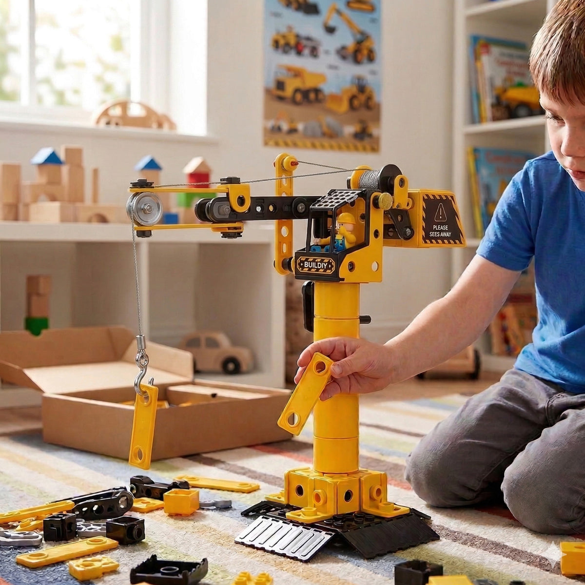 Woopie STEAM 6in1 būvtehnika – strādnieku figūras un instrumenti