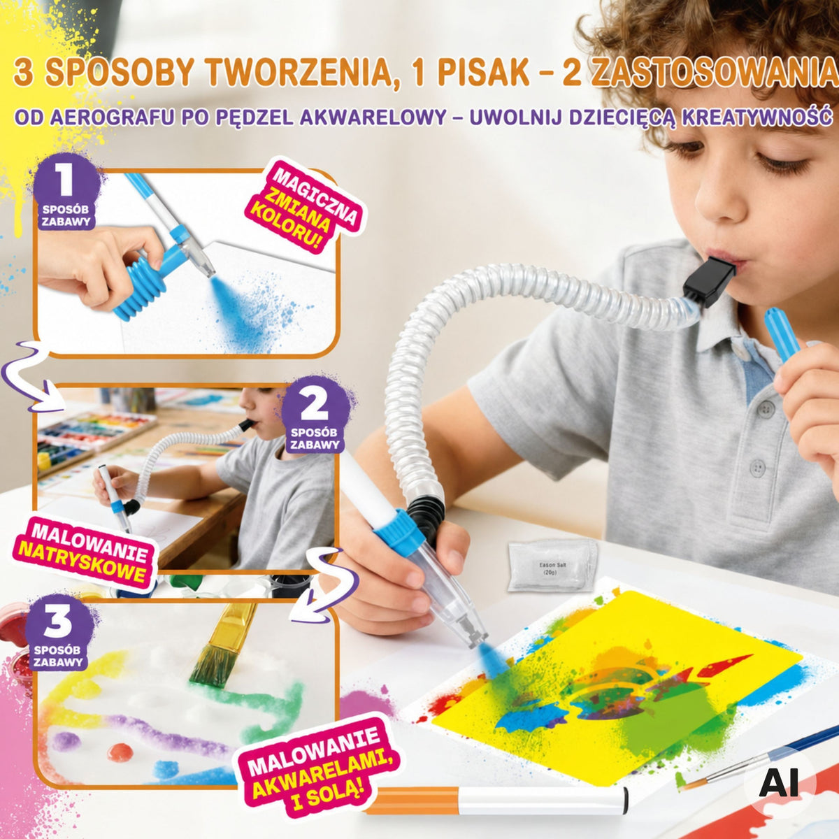 Woopie 3-in-1 painting set – stencil artwork