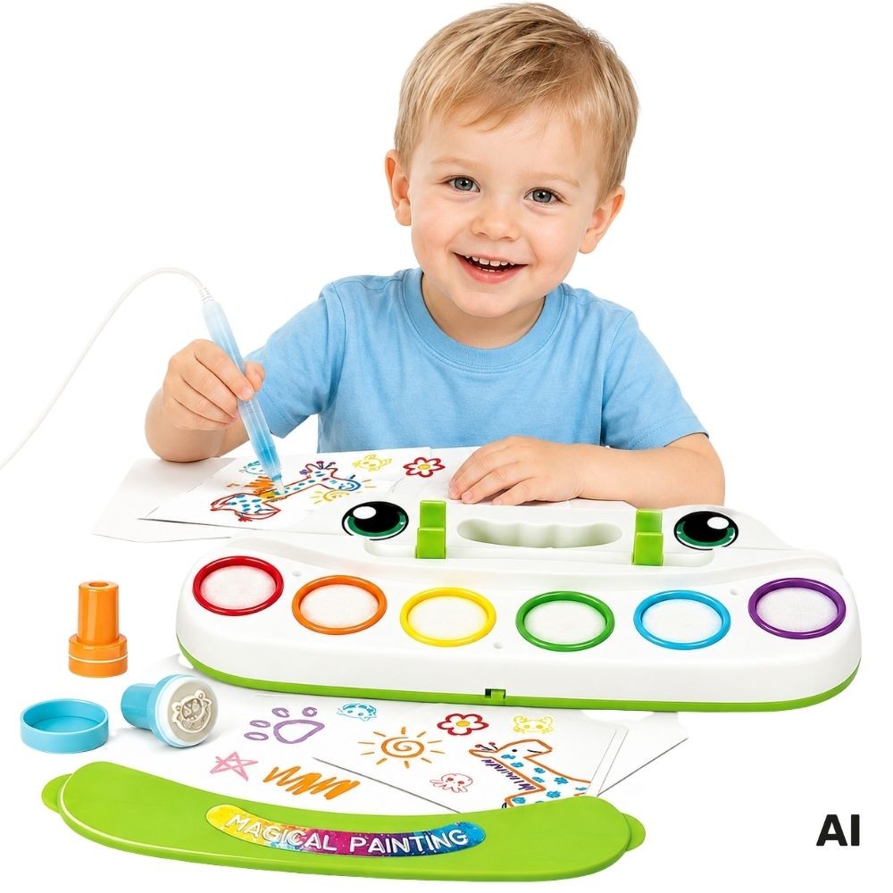 Woopie Color Draw gleznošanas komplekts ar spīdošu otu
