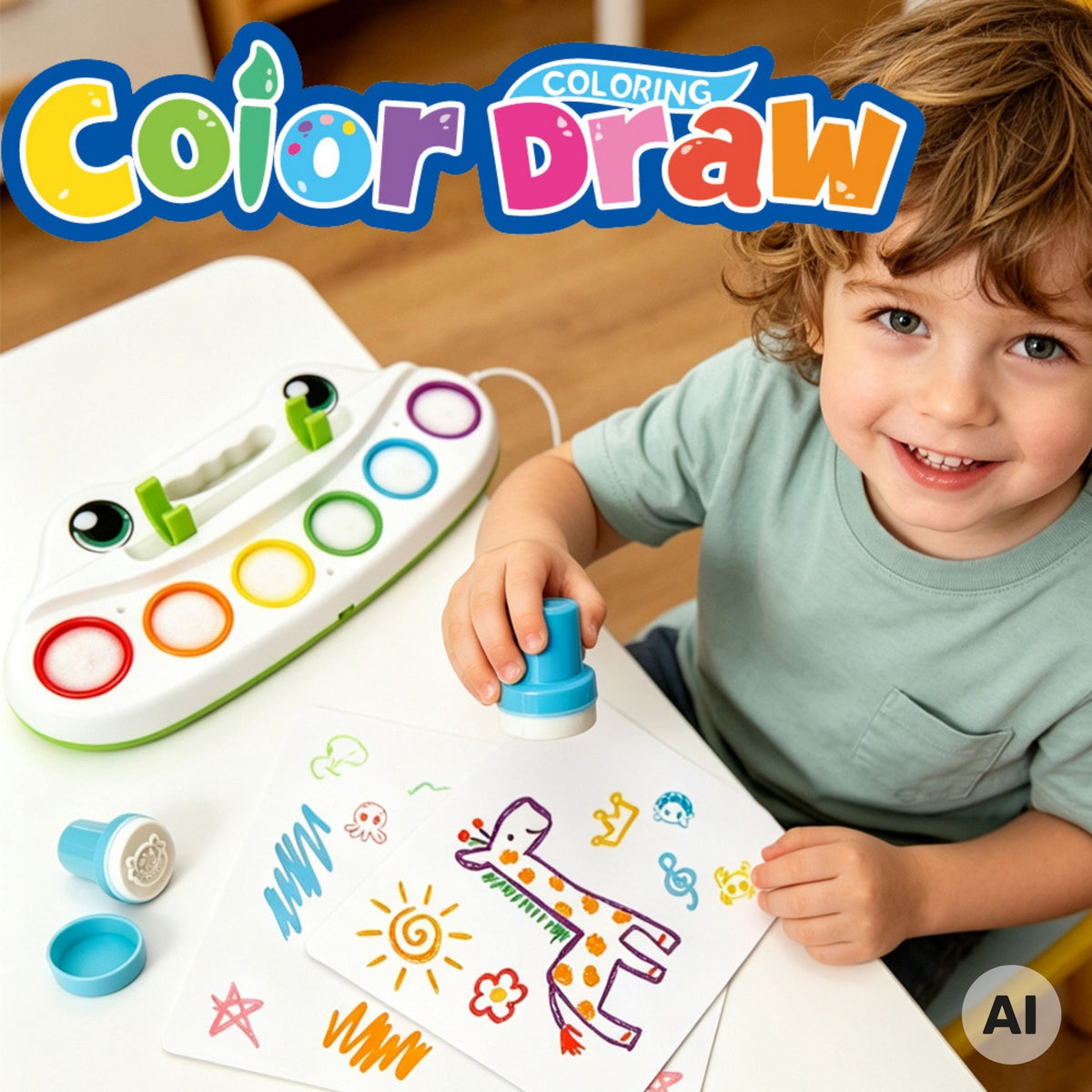 Woopie Color Draw komplekts – spīdoša ota