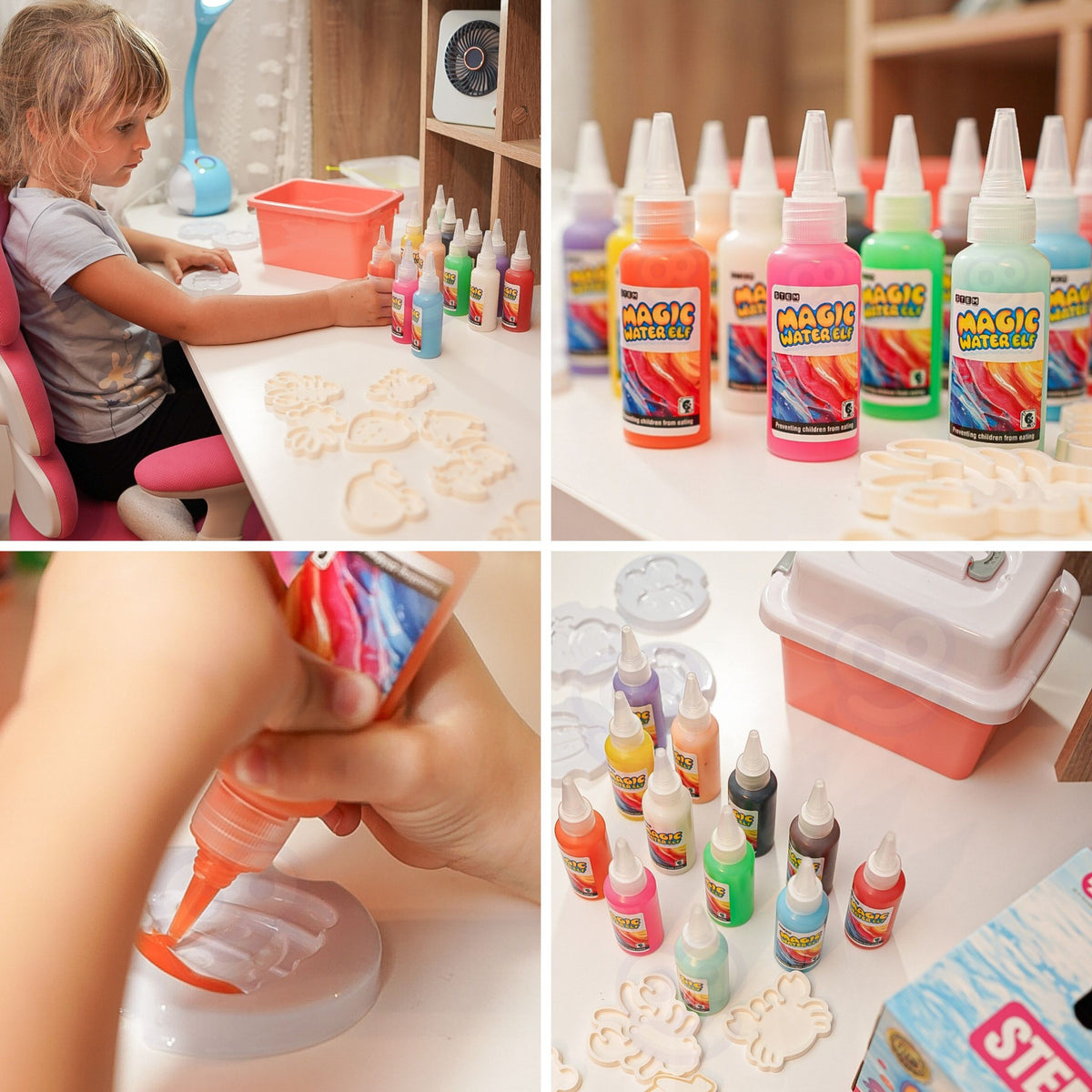 Magic water gel kit – moulds for animals and fruit