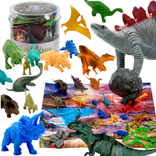 Woopie Dinosaur Figures Play Set with Mat, 34 pcs