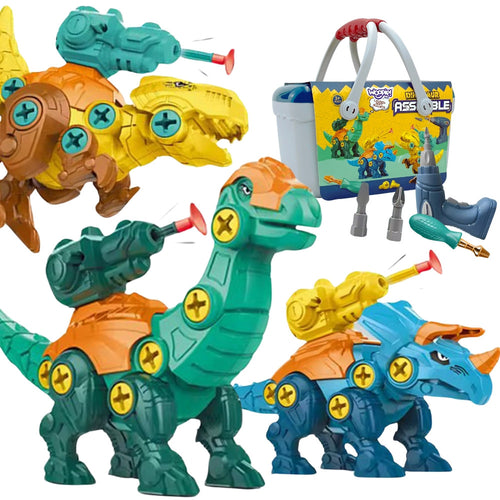 Woopie Take-Apart Dinosaurs 3-Pack with Drill