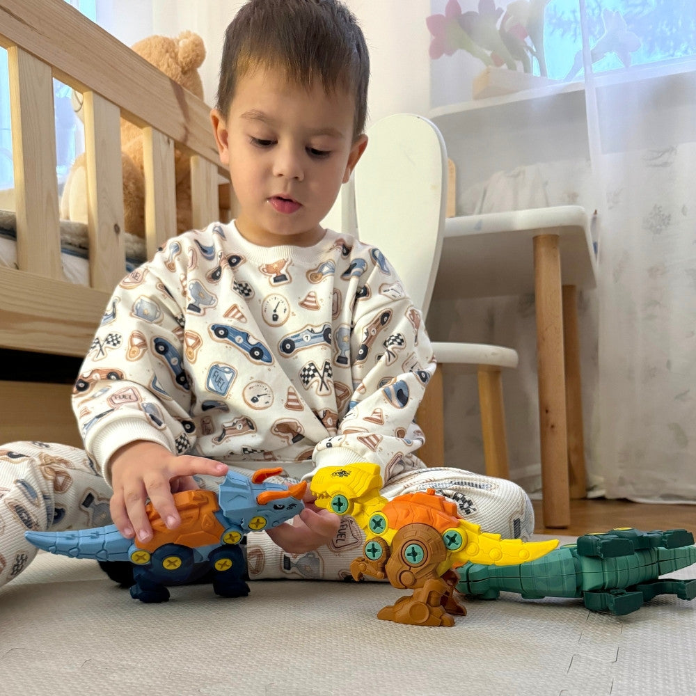 Woopie take-apart dinosaurs – parts before assembly