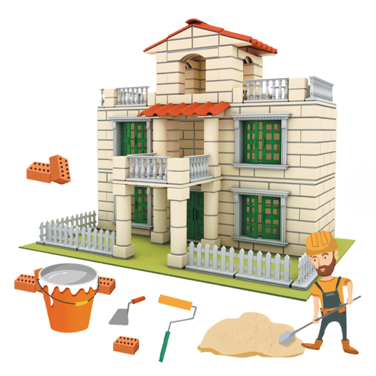 Woopie classic brick villa 352 – columns and balconies