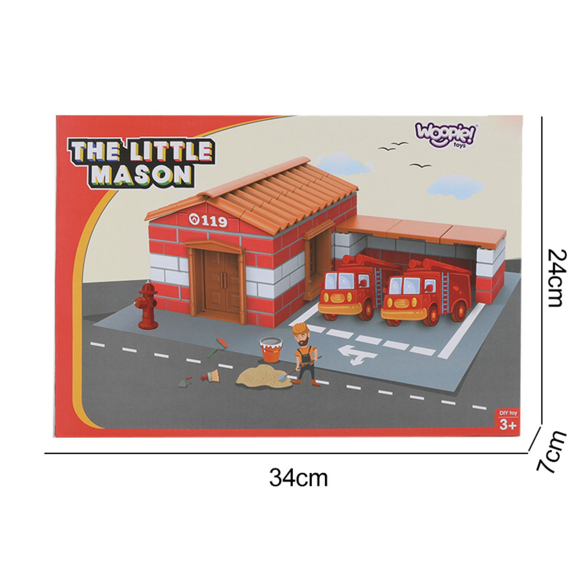 Woopie brick fire station – bricks and tools