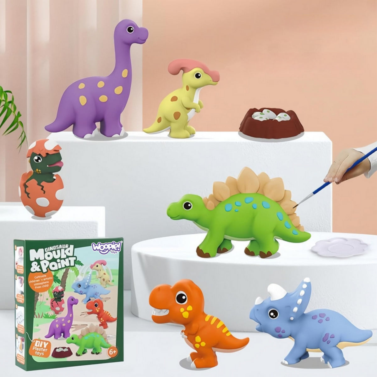 Dinosaur plaster kit – creative craft set for children aged 6+