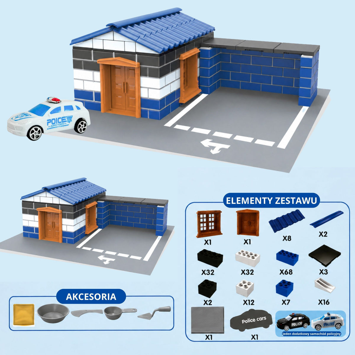 Woopie brick police station – bricks and trowel