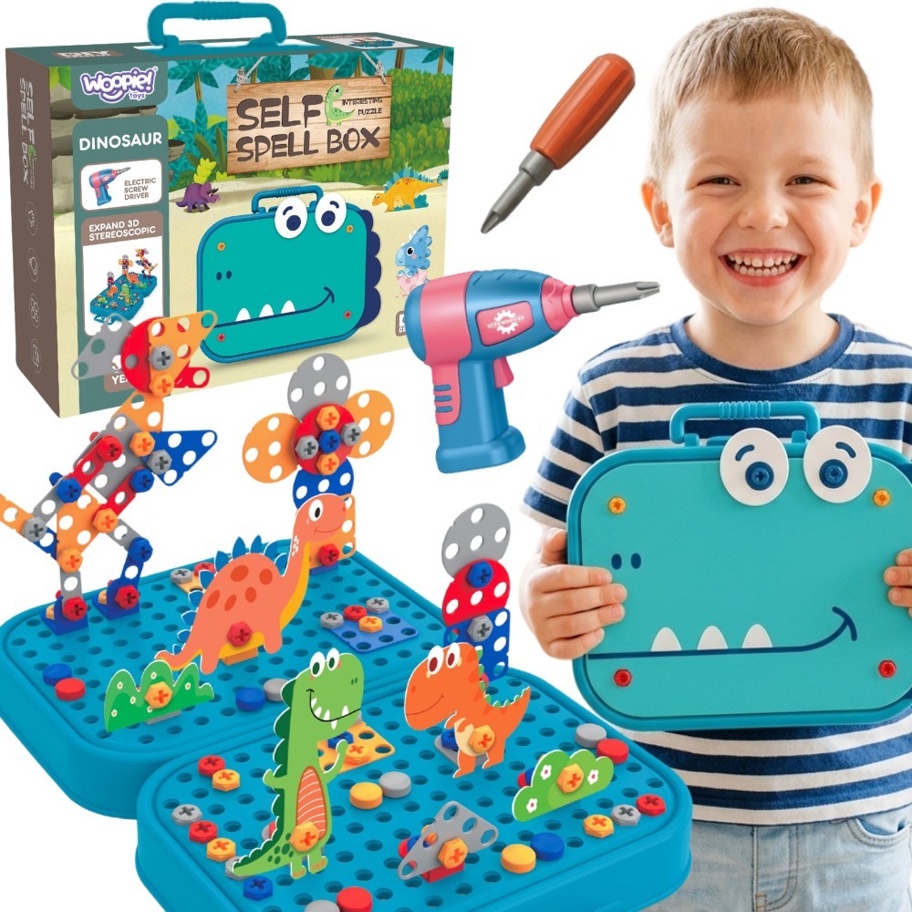 Woopie Dinosaur Screw Building Set in a Case