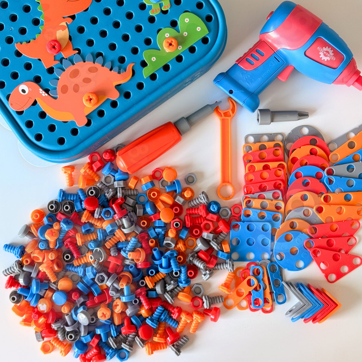 Woopie dinosaur screw set – battery screwdriver