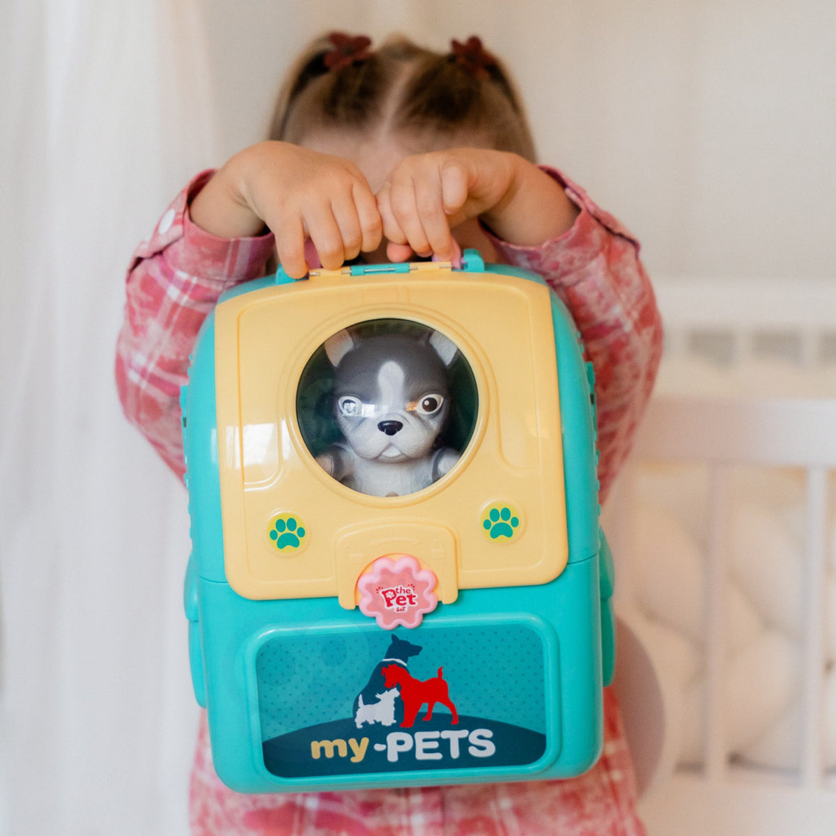 Woopie dog grooming backpack – dog figure with comb and bowl