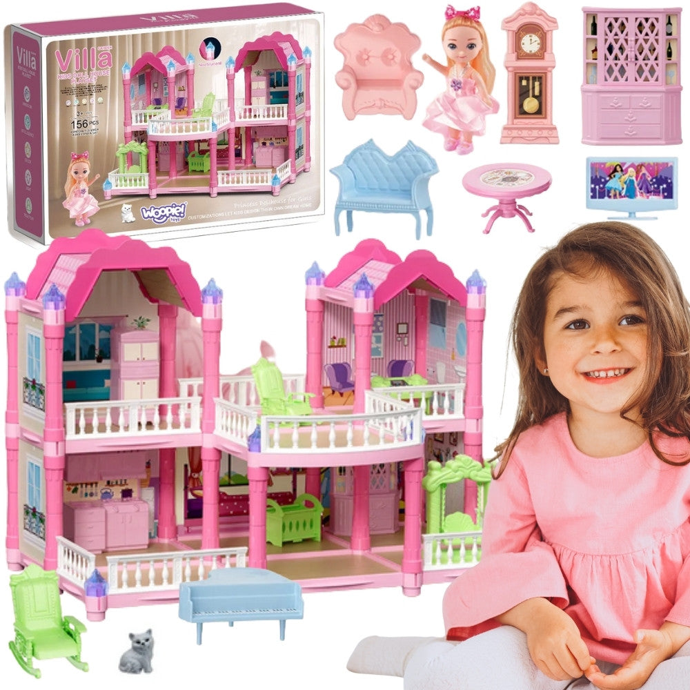 Woopie Garden Villa Dollhouse with Lights, 156 pcs
