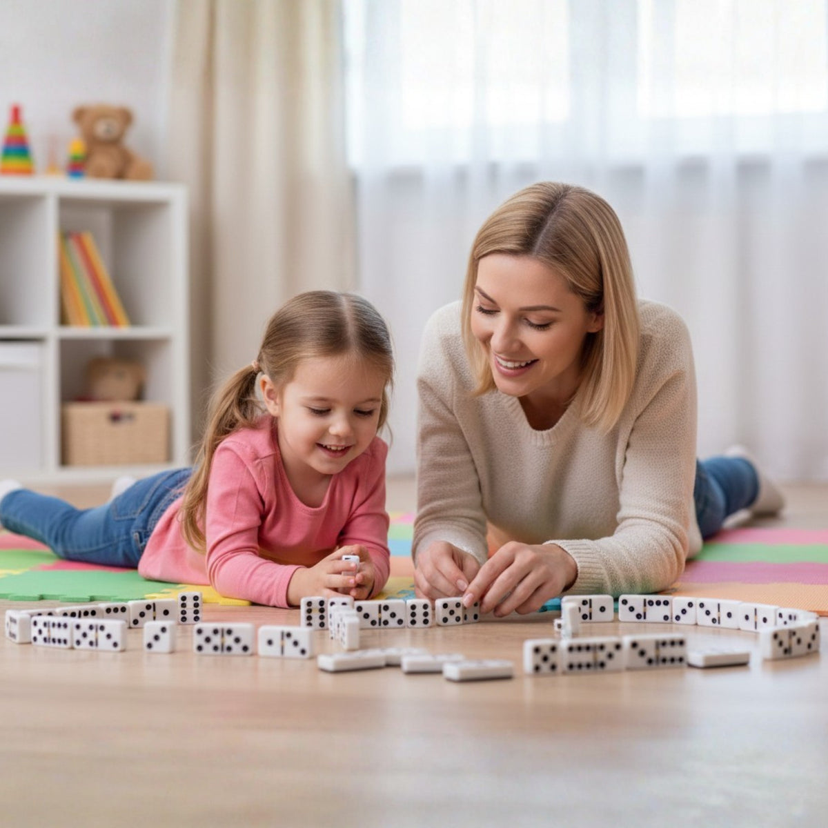 Classic dominoes – sturdy plastic tiles with dots