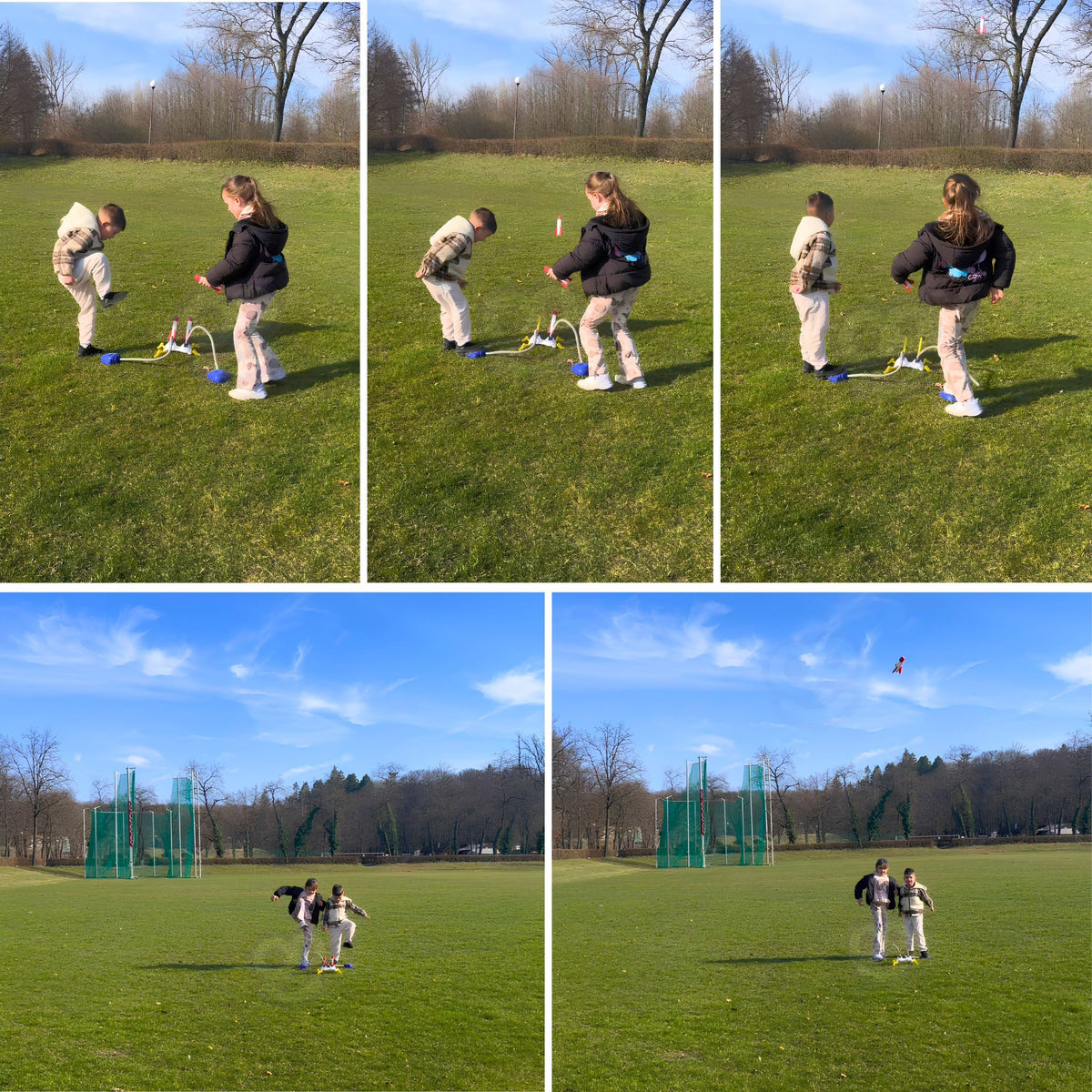 Woopie putu raķešu palaidējs – divi kāju pumpji un caurules