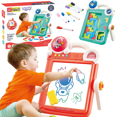 Woopie 2-in-1 Drawing Board and Tetris Game, Orange