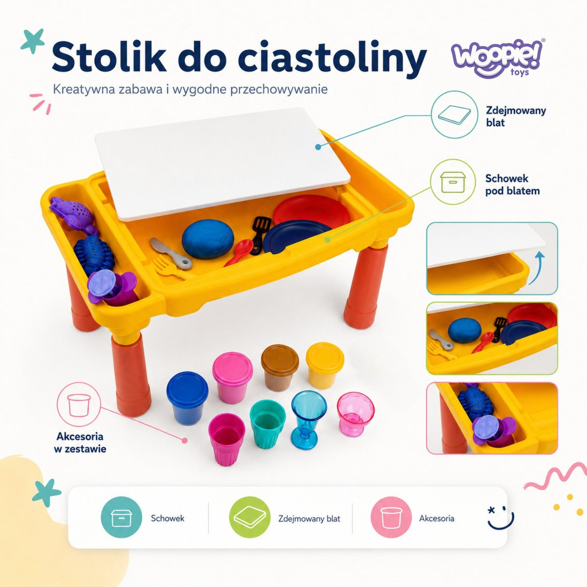 Plastilīna galds – saldējuma trauciņi, šķīvji un rīki