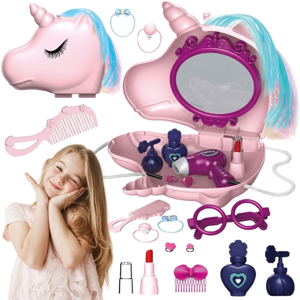 Woopie 2-in-1 Unicorn Bag Beauty Salon, 19 Pieces