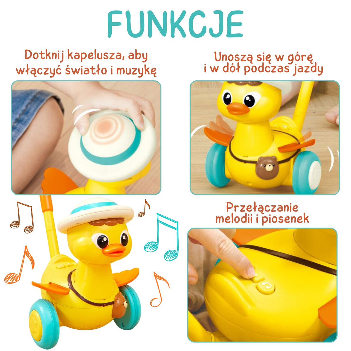 Push-along duck – bright yellow walking toy from 18 months