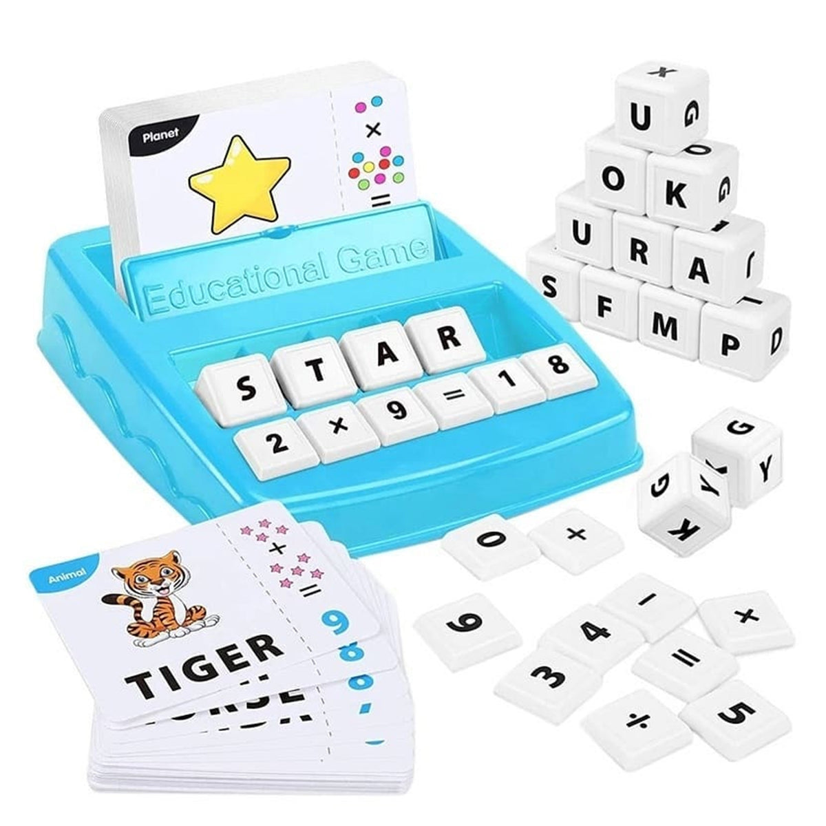 Woopie English and maths game – family playing