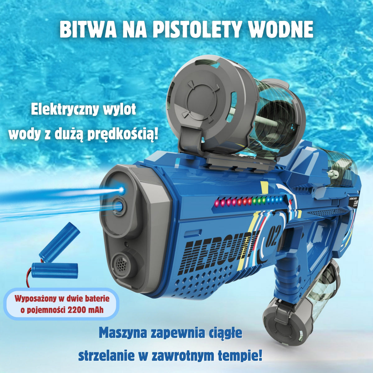 Woopie Mercury electric water gun – futuristic design