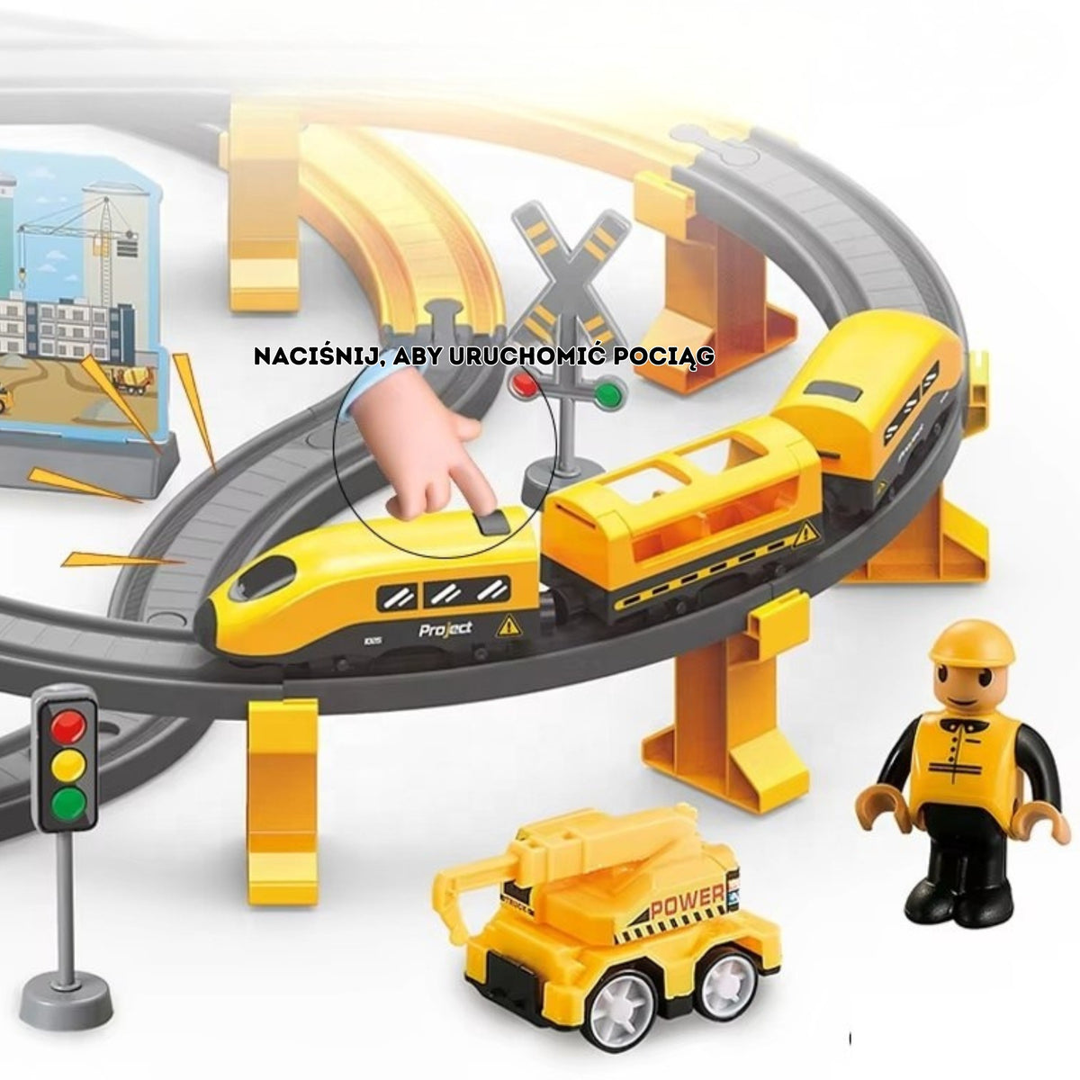 Construction crew train set box – 92 pieces
