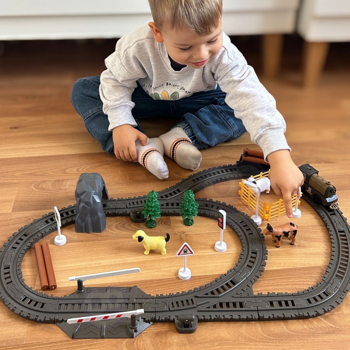 Woopie XL retro farm train – retro locomotive with headlight