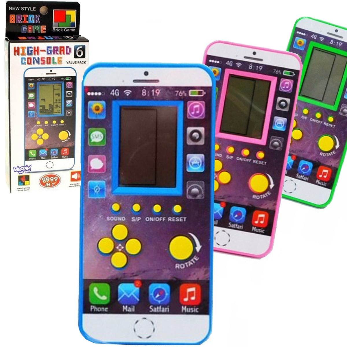 Woopie kabatas elektroniskā klucīšu spēle – retro konsole