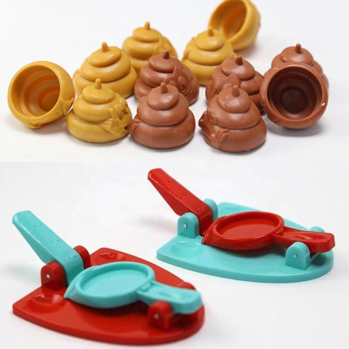 Children playing the funny Poop Shot game