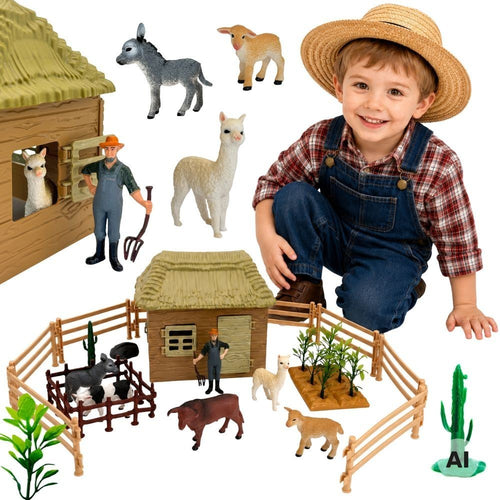 Woopie Farm Animals and House Figure Set, 37 pcs