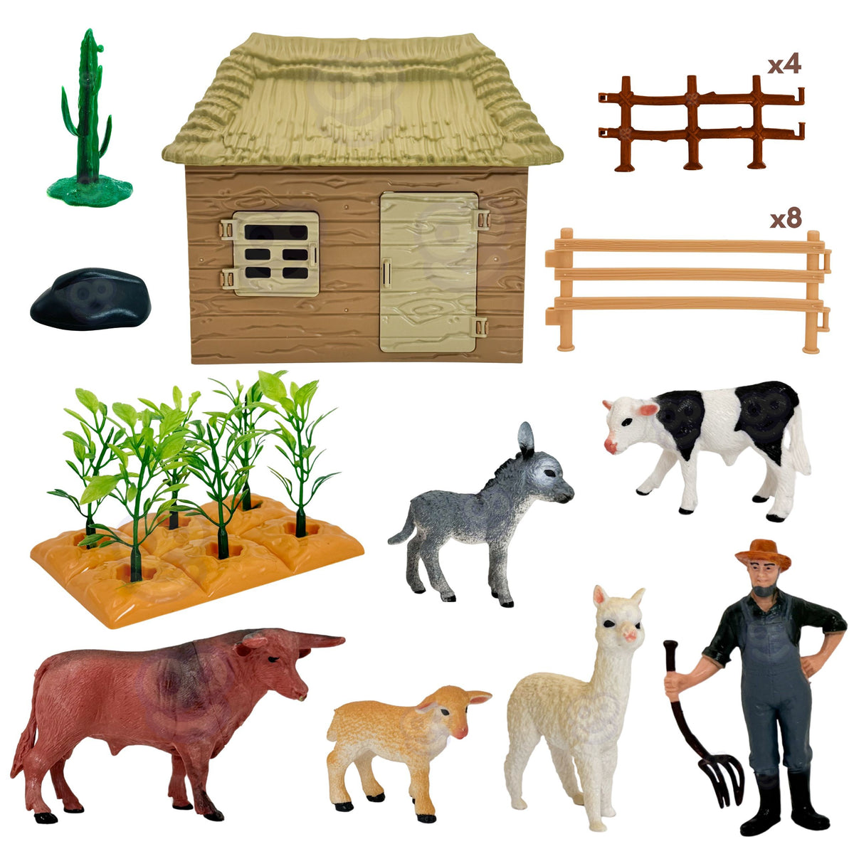 Woopie farm figure set 37 – fences and plants