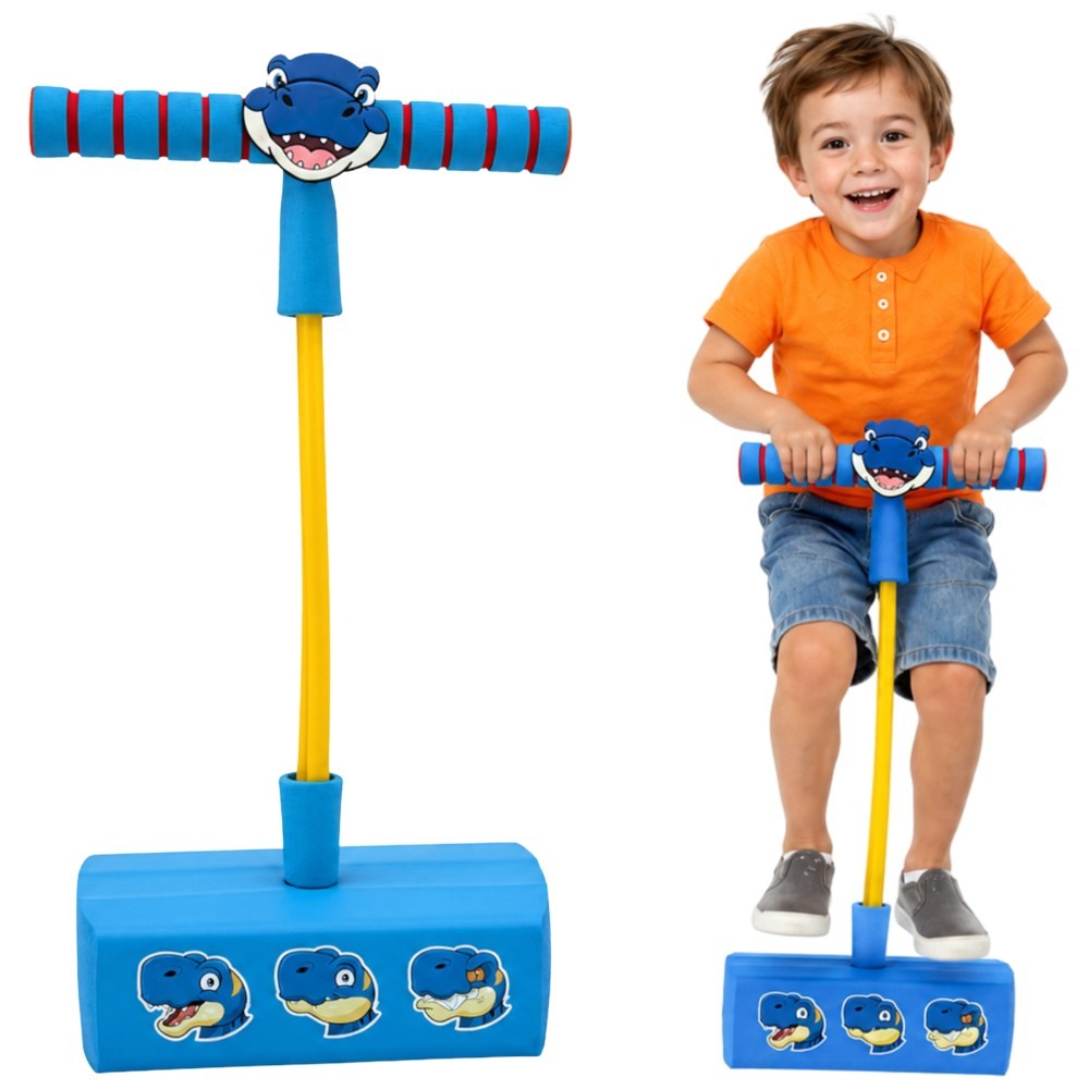 Woopie Foam Pogo Jumper for Kids, Blue Dinosaur