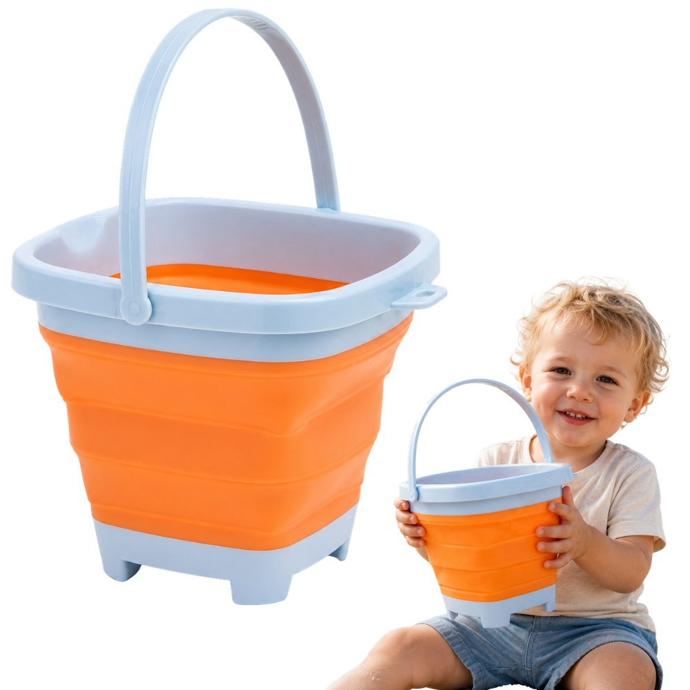 Woopie Folding Silicone Sand Bucket 3 L, Orange
