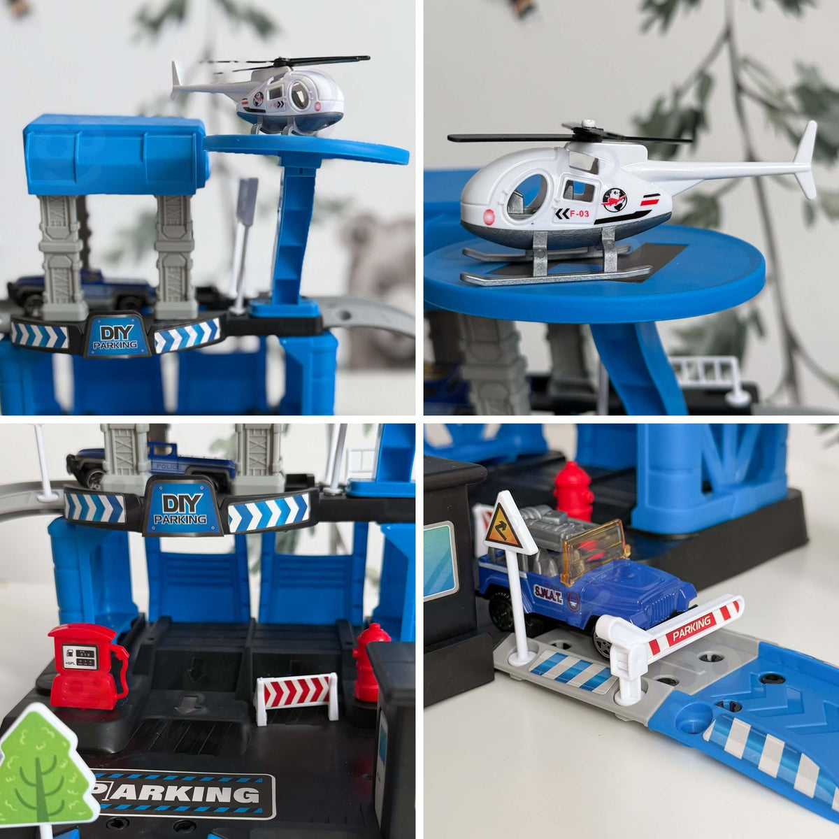 Police parking garage set in its box – Woopie