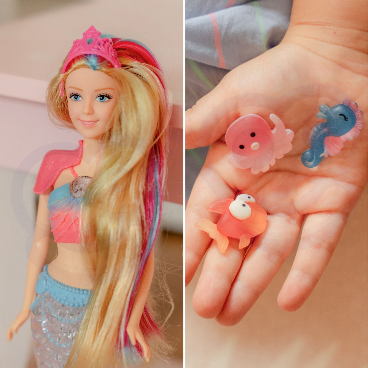 Woopie Gina mermaid doll – comb, brush, mirror and crown