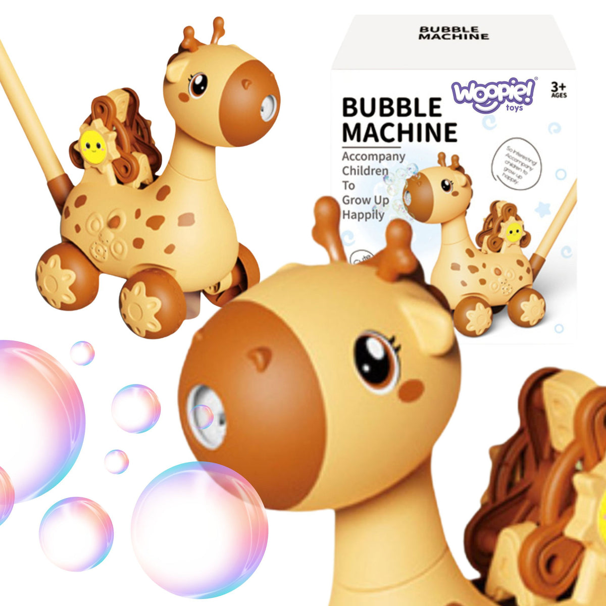 Woopie Giraffe Bubble Machine Push Toy for kids